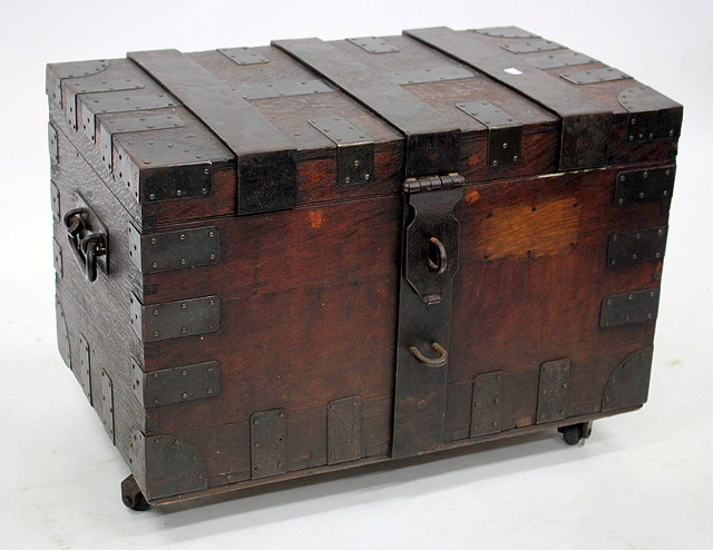 Appraisal: AN ANTIQUE OAK AND IRON BOUND SILVER CHEST by R