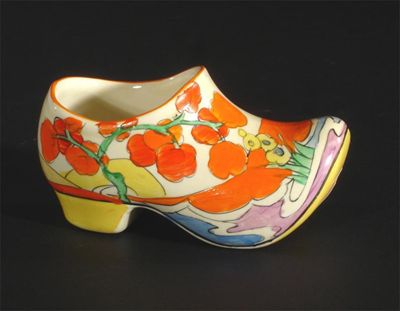 Appraisal: Orange Bridgewater' a Clarice Cliff Bizarre Clog painted in colours