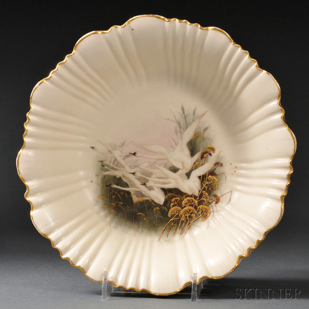 Appraisal: Royal Worcester Porcelain Charles Baldwyn Decorated Compote England c shallow