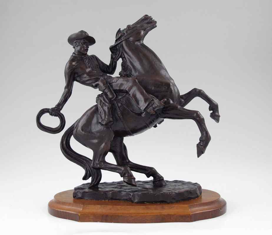 Appraisal: WEAVER Jay American th Century Roping Cowboy Bronze '' h