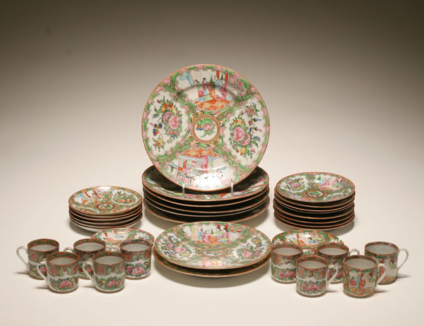 Appraisal: Chinese Export Rose Medallion porcelain service pc including plates of