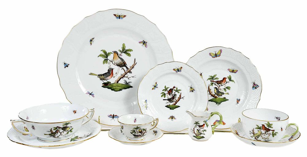 Appraisal: Herend Rothschild Bird Dinner Service for Twelve Hungarian th century