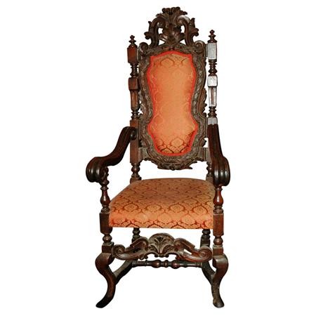 Appraisal: Italian Style Carved Oak Armchair Estimate nbsp nbsp nbsp -