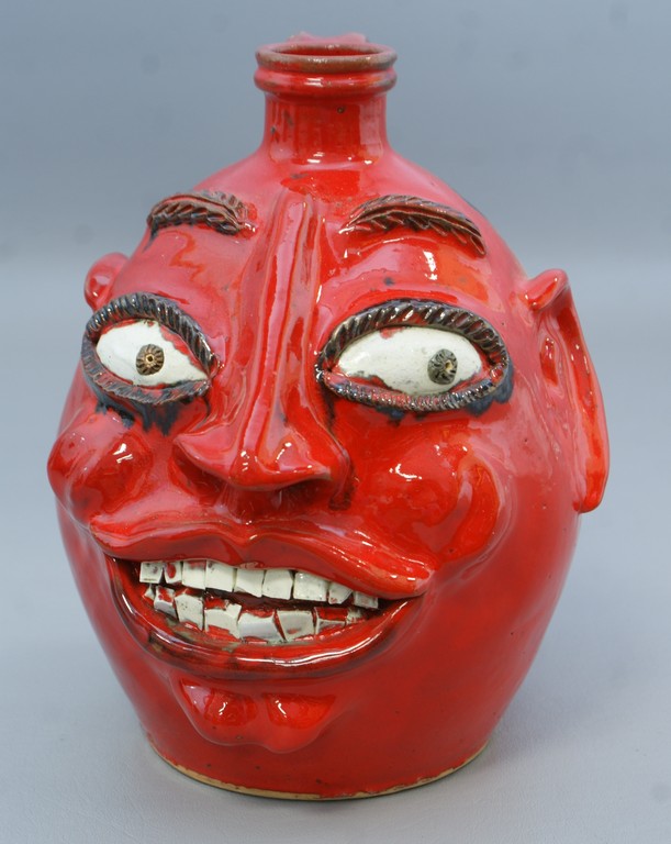 Appraisal: Billy Ray Hussey North Carolina pottery Red Devil face jug