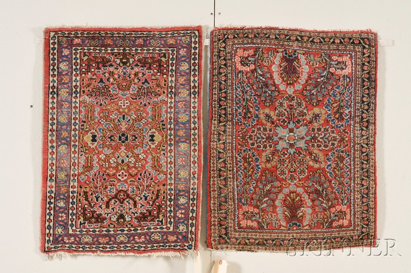 Appraisal: Two Sarouk Mats West Persia second quarter th century minor