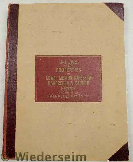 Appraisal: Property Atlas of the Main Line Penna by Franklin Survey