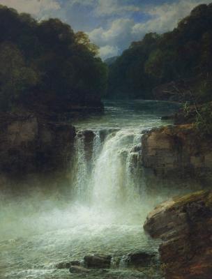 Appraisal: John Brandon Smith - Waterfall at Pont-y-Monach signed and dated