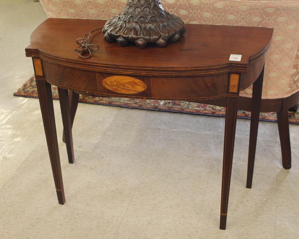 Appraisal: LATE FEDERAL MAHOGANY GAME TABLE American th century folding top