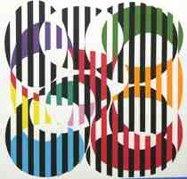 Appraisal: Yaacov Agam Israel Contemporary Overlap Serigraph on paper framed under