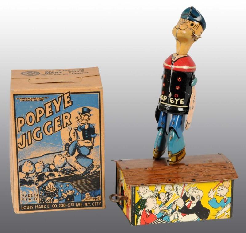 Appraisal: Marx Popeye Roof Top Jigger Toy in Original Box Description