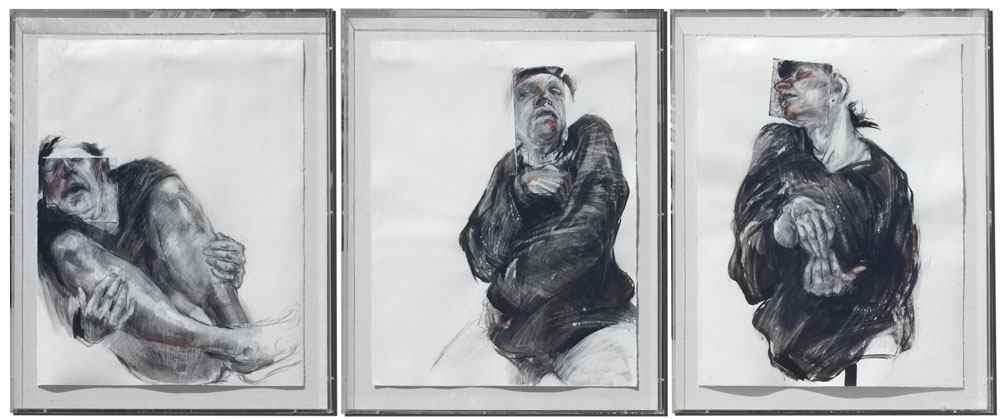 Appraisal: DAVISON Lynn American th C Mixed Media Portraits of ''Figures