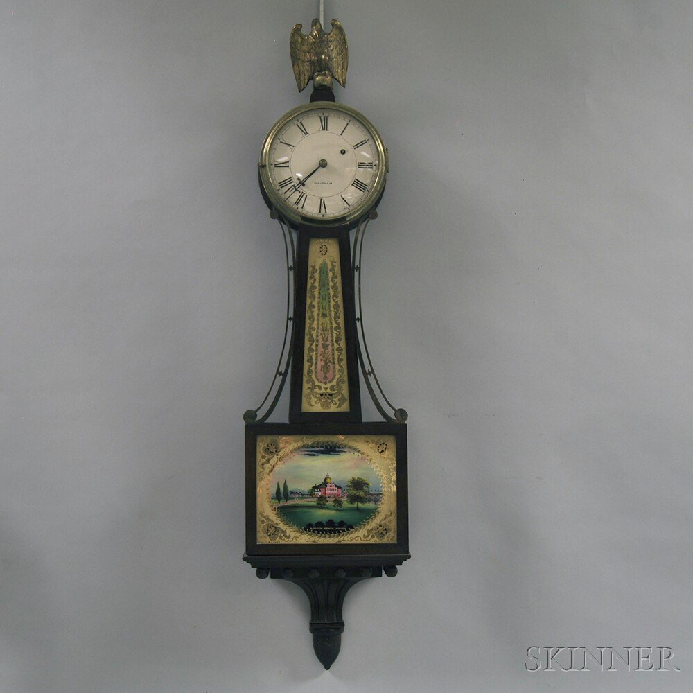 Appraisal: Waltham Federal-style Banjo Clock th century of typical form with