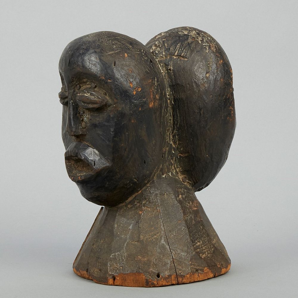 Appraisal: Ekoi or Ijo African Double Headed Bust Ekoi Ejagham or