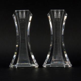 Appraisal: Baccarat Crystal Olympie Candlesticks in Original Box Baccarat Crystal Olympie