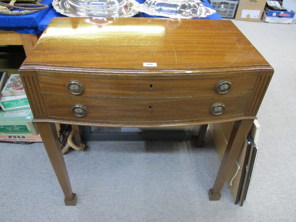 Appraisal: A mahogany free standing canteen of cutlery piece