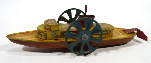 Appraisal: English tinplate paddle boat cm in length