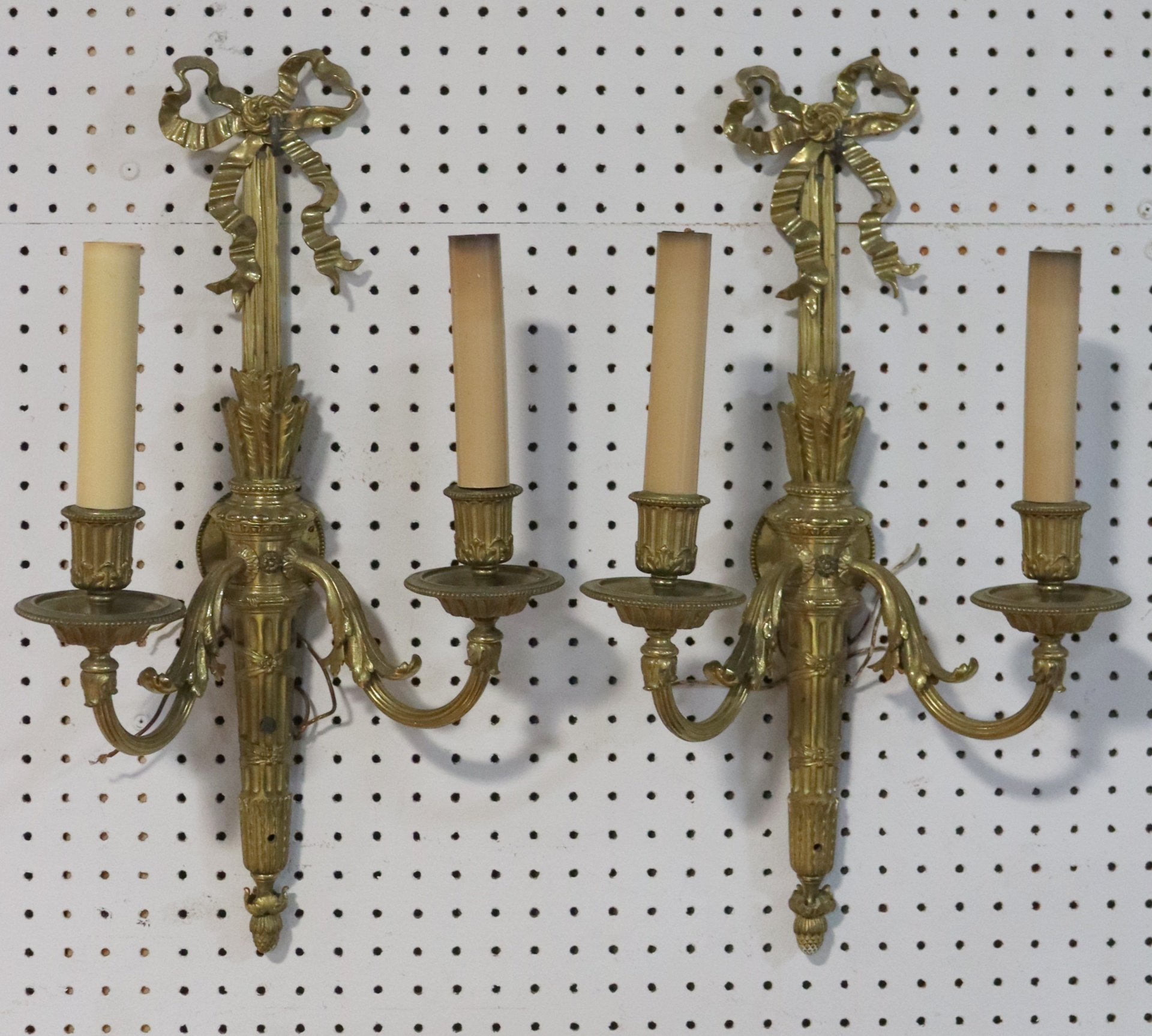 Appraisal: E F Caldwell Co NY Pair Of Bronze Sconces Great