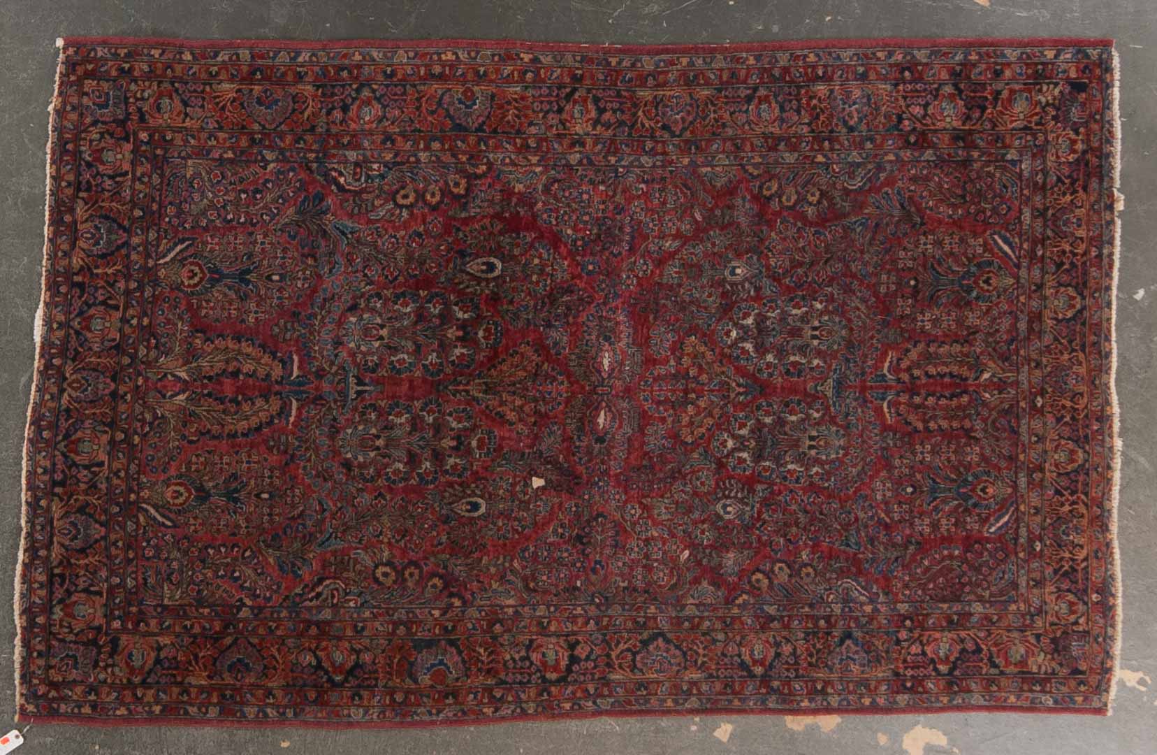 Appraisal: Antique Sarouk rug approx x Persia circa Condition Some wear