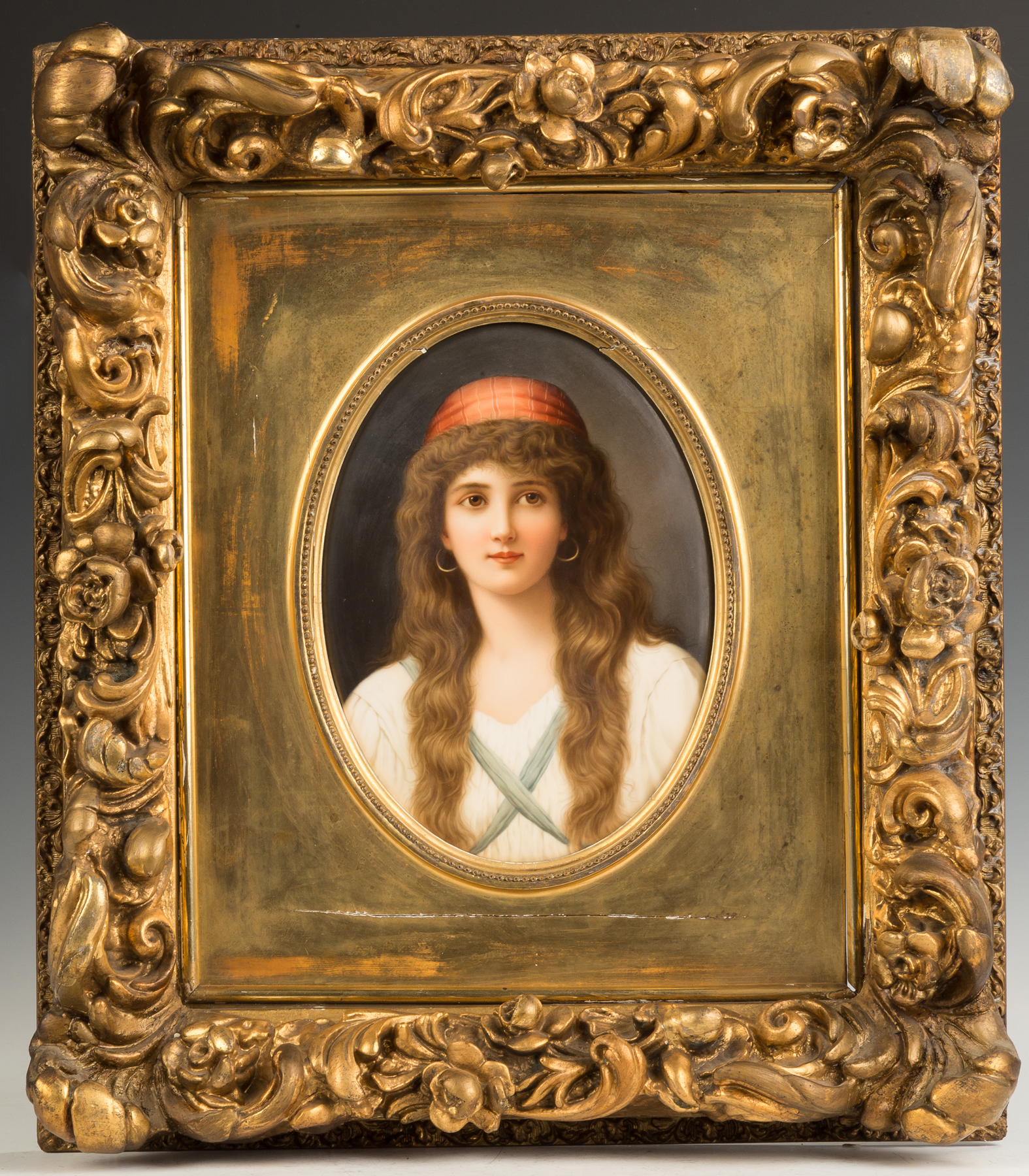 Appraisal: A Fine KPM Plaque of a Middle Eastern Woman th