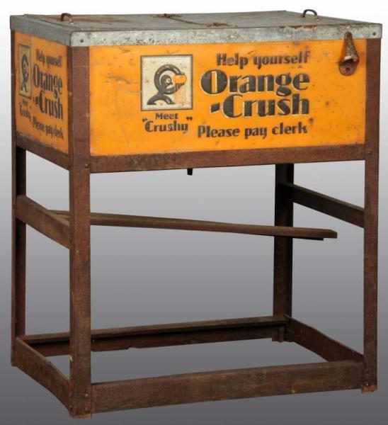 Appraisal: Orange Crush Soda Advertising Cooler Description Advertising on all four