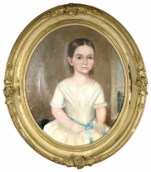 Appraisal: American School th century A Portrait of a Young Girl