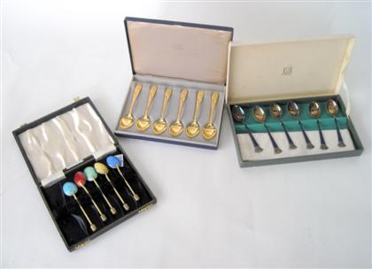 Appraisal: Group of boxed sterling silver flatware mid th century