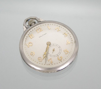 Appraisal: A Waltham Platinum Diamond and Sapphire Open Face Pocket Watch