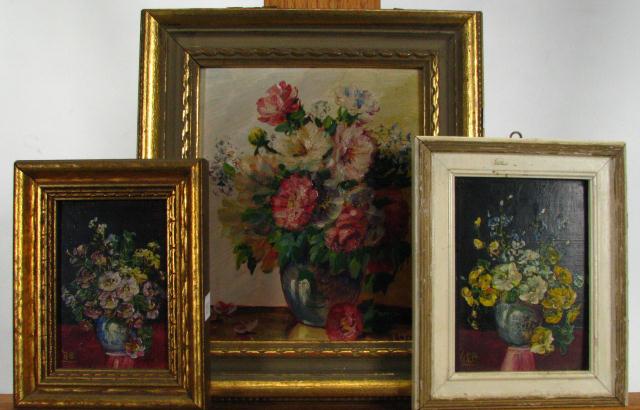 Appraisal: Glenn F Bastian IN - Collection of Three Miniature Oil