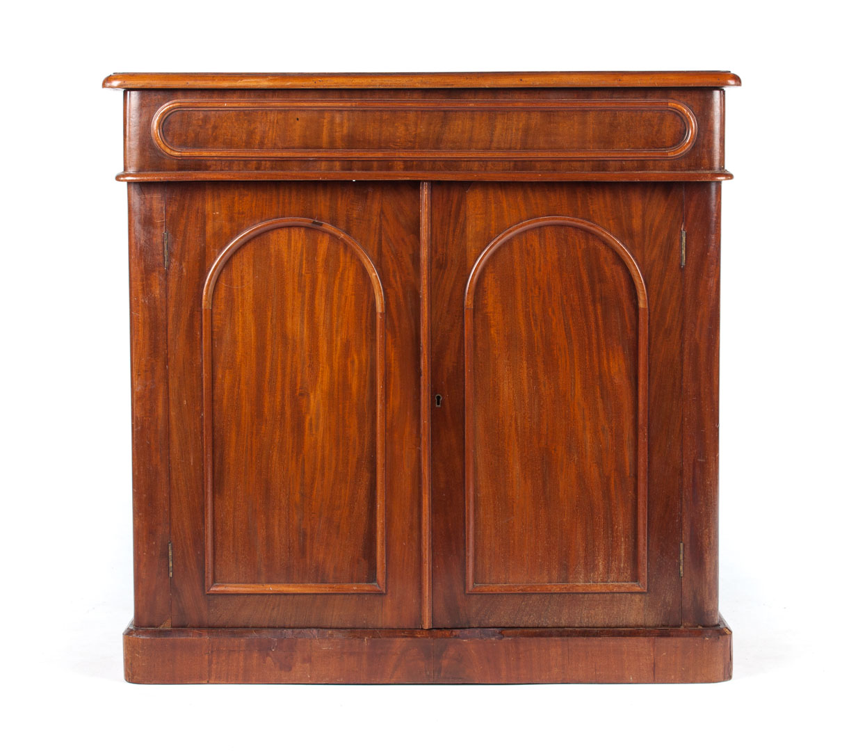 Appraisal: William IV mahogany side cabinet circa flat top with molded