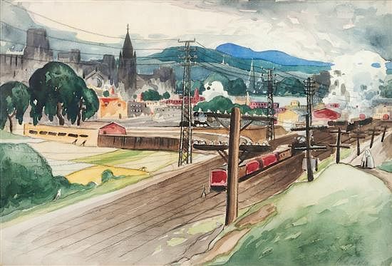 Appraisal: Marc-Aurele Fortin Canadian - View of Hochelaga Marc-Aurele Fortin Canadian