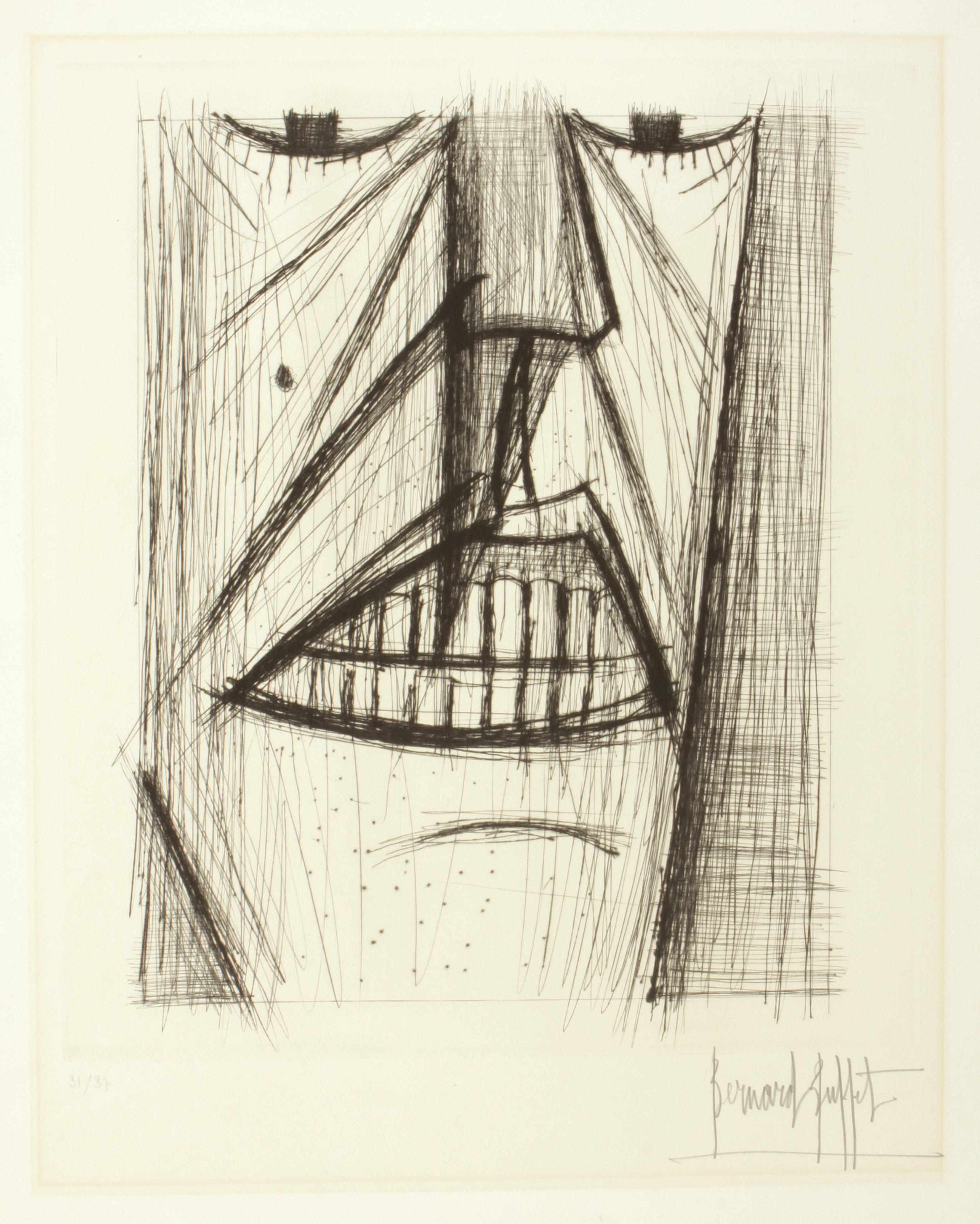 Appraisal: Bernard Buffet French - Visage from Voyages Fantastiques R Drypoint