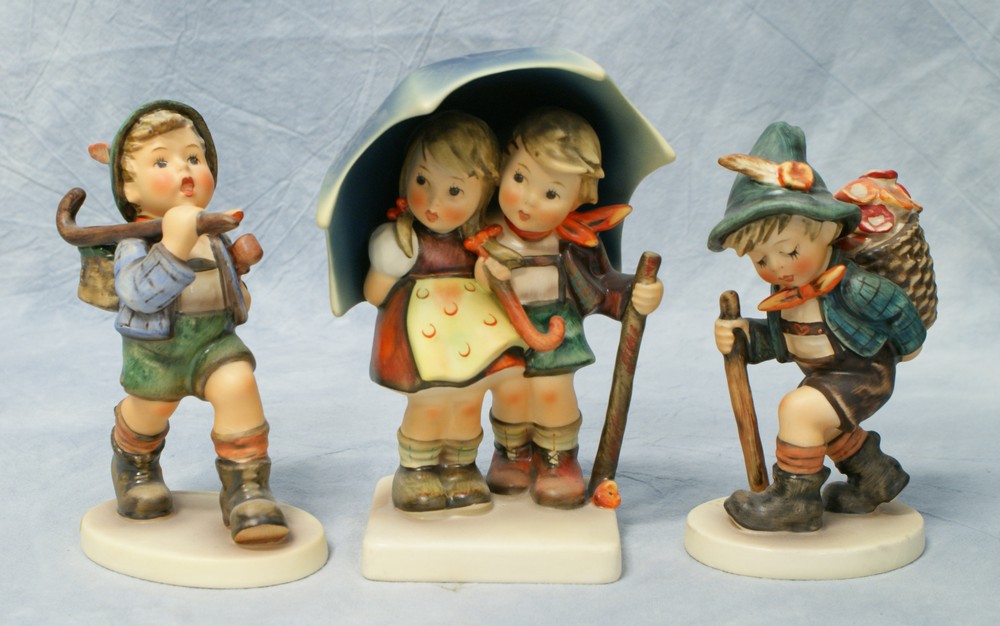 Appraisal: Goebel Hummel Figurines Flower Vendor No TMK- The Run-a-Way some