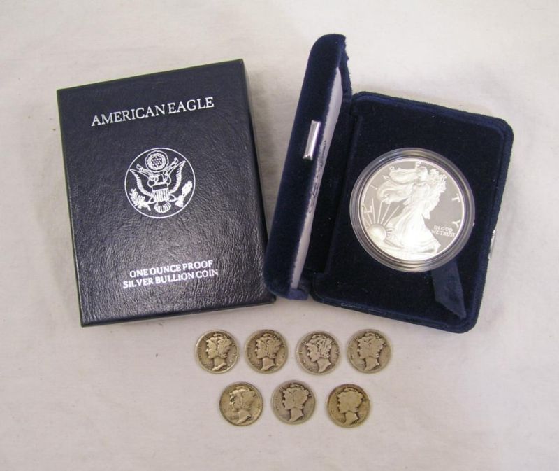 Appraisal: Semi Key Date Mercury Dimes Proof Silver Eagle Includes -