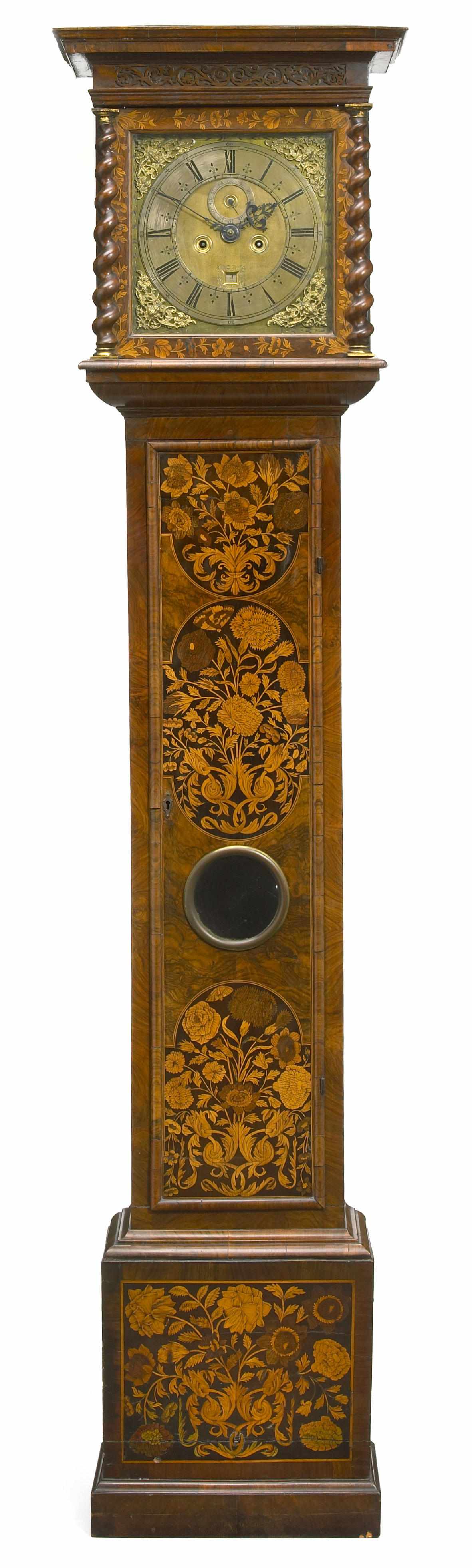 Appraisal: A good William and Mary marquetry walnut tallcase clock Christopher