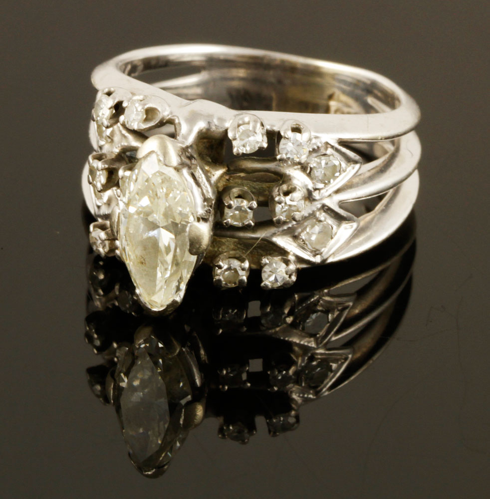 Appraisal: - K Gold and Diamond Ring K white gold and