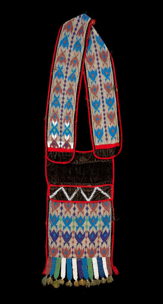 Appraisal: Sale Lot A Potawatomi Beaded Bandolier Bag Length approximately inches