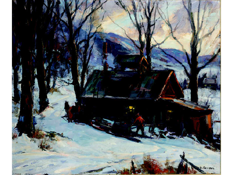 Appraisal: EMILE A GRUPPE AMERICAN - SUGARING VERMONT oil on canvas