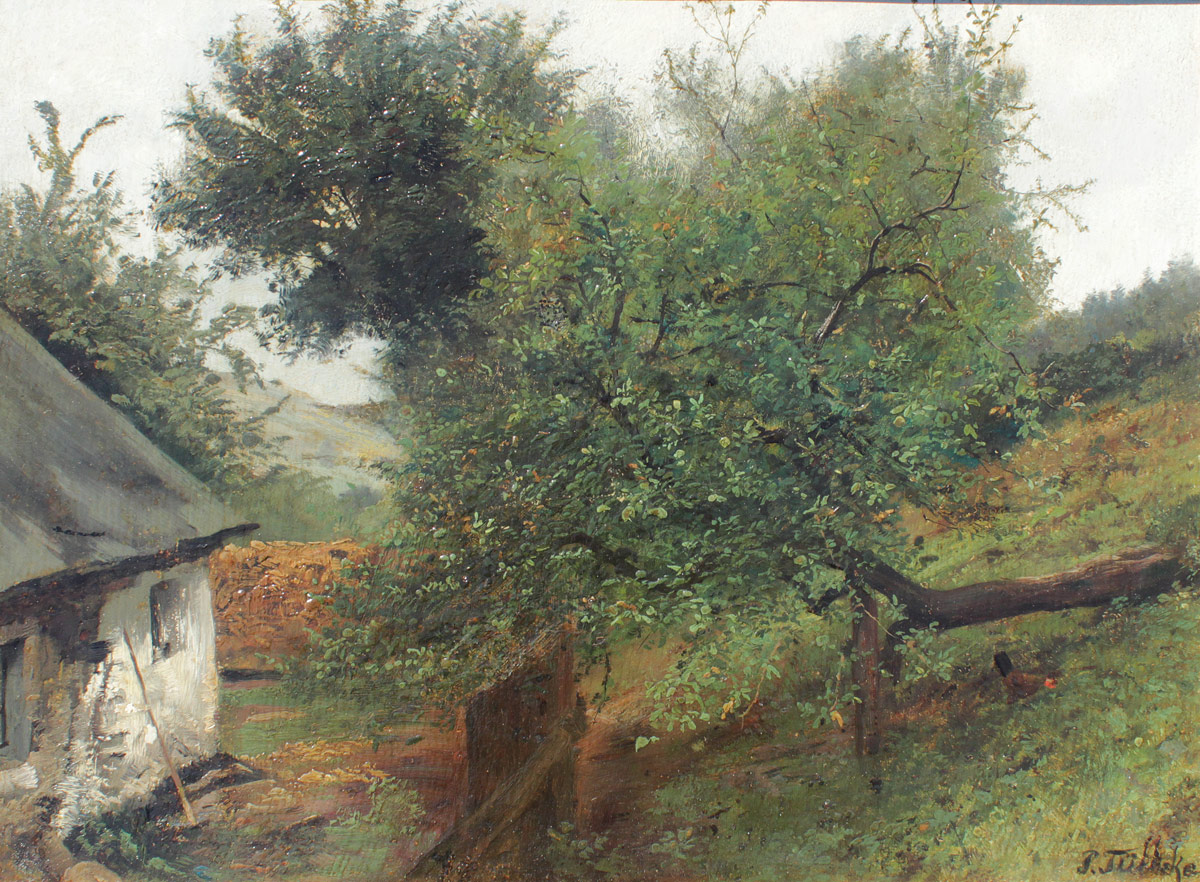 Appraisal: TUBBECKE Paul Wilhelm German - Country Landscape with Cottage Oil