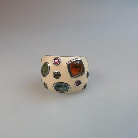 Appraisal: Effy Sterling Silver And Enamel Ring marked BH Ring Size