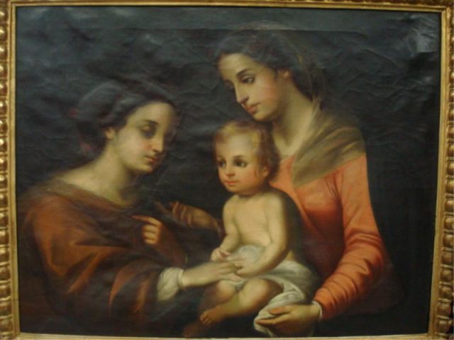 Appraisal: Unknown Antique O C Madonna Child with Woman Not apparently