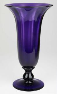 Appraisal: attributed Pairpoint blown glass amethyst trumpet form footed vase etched