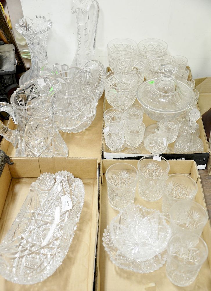 Appraisal: Large group of cut glass to include corning American Brilliant