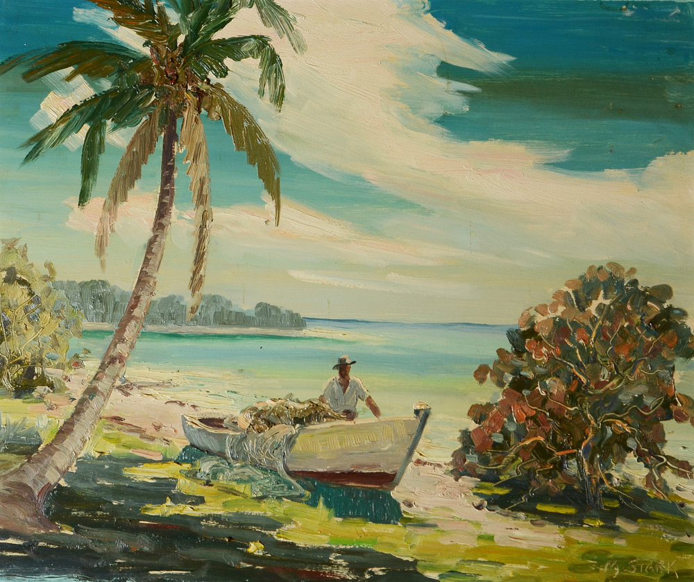 Appraisal: STARK Melville Mel American - ''Cortez'' Florida Beach scene with