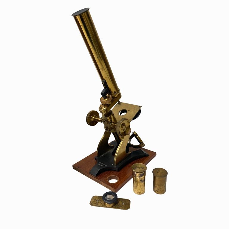 Appraisal: Vintage s J Hicks Brass Microscope Vintage s J Hicks