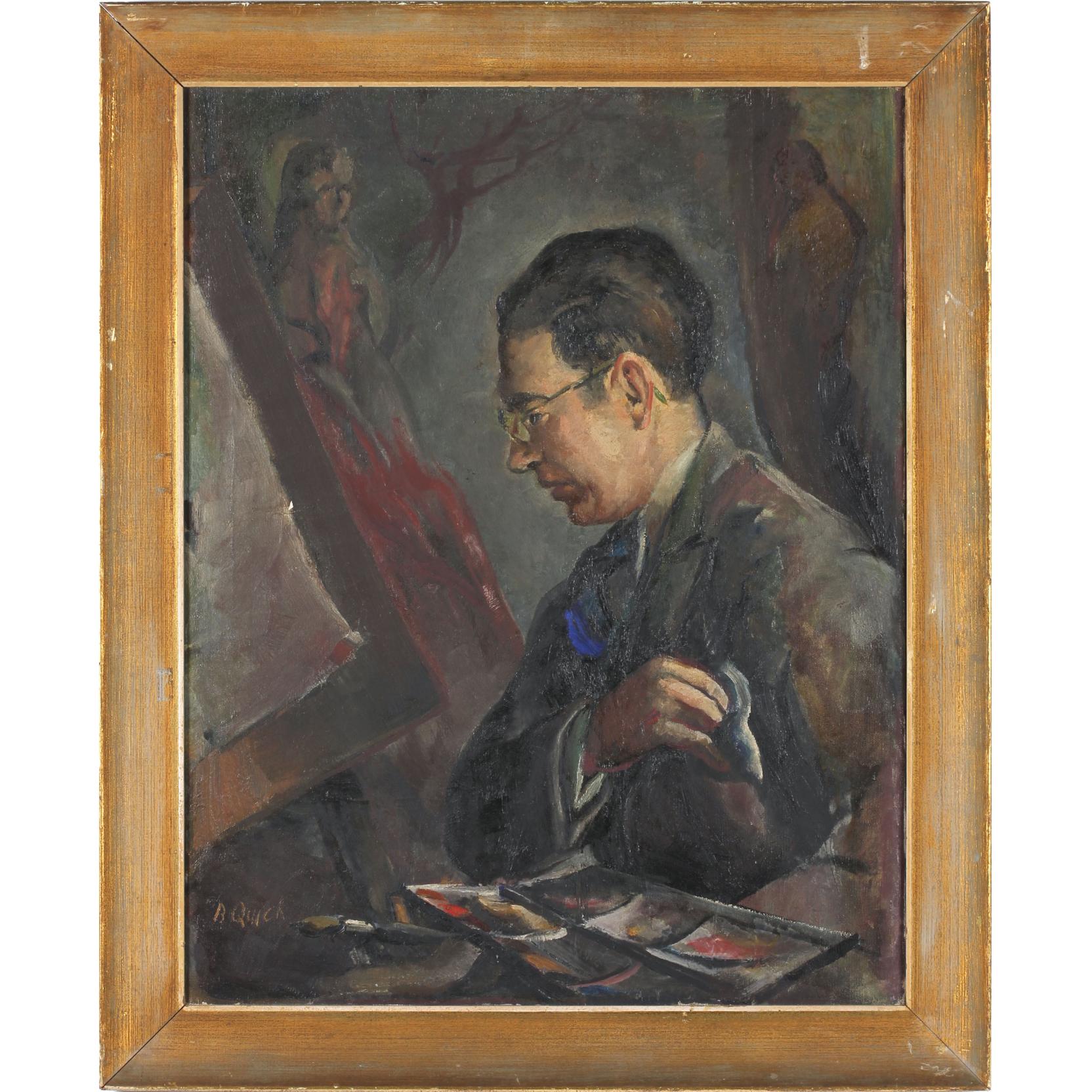 Appraisal: Birney Quick MN - Portrait of the Artist oil on