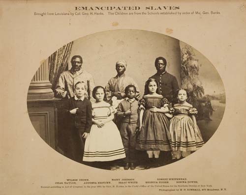 Appraisal: EMANCIPATED SLAVES PHOTOGRAPHY Emancipated Slaves Brought from Louisiana by Col