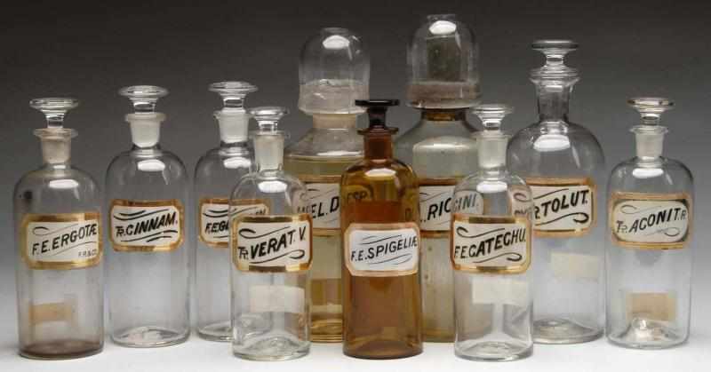 Appraisal: Lot of Glass Label Druggist Shop Bottles Description Circa to