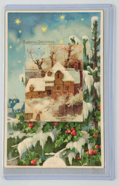 Appraisal: Mechanical Shutter Santa Postcard Christmas scene Pull tab - Santa