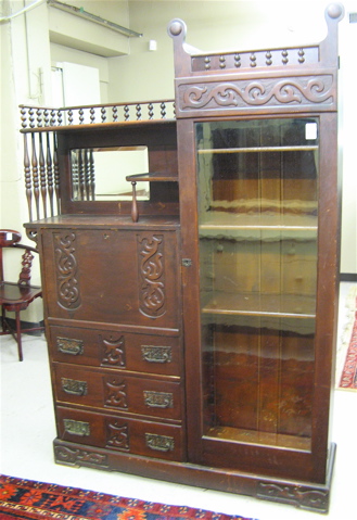 Appraisal: LATE VICTORIAN OAK SECRETARY BOOKCASE American c the whole divided