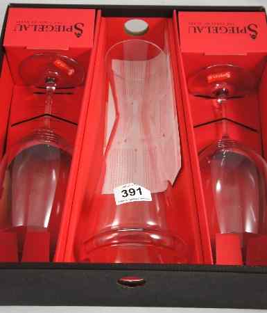 Appraisal: Spiegelau Boxed Set of Carafe and Large Wine Goblets Ex